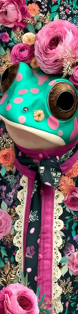 Free printable frog bookmark featuring spots on green frog face